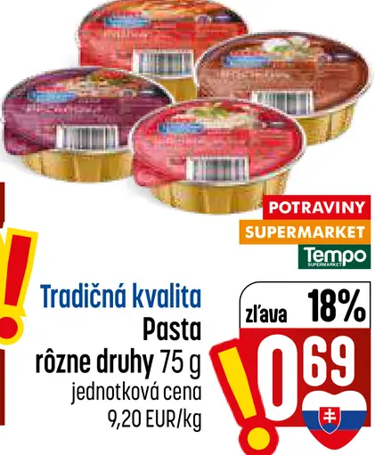 Pasta tradičná kvalita, rôzne druhy