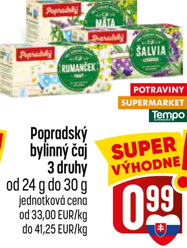 Popradský bylinný čaj 2 druhy