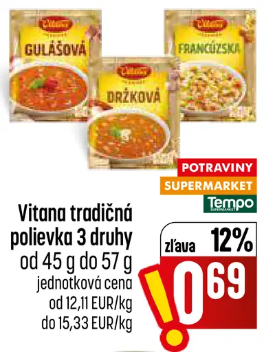 Vitana tradičná polievka 3 druhy