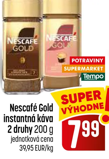 Nescafé Gold instantná káva 2 druhy