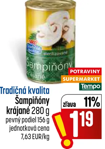 Šampiňóny krájané