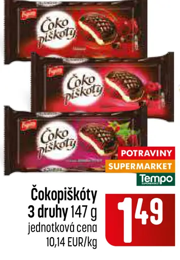 Čokopiškóty 3 druhy