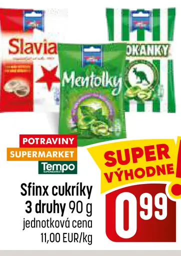 Sfinx cukríky 3 druhy