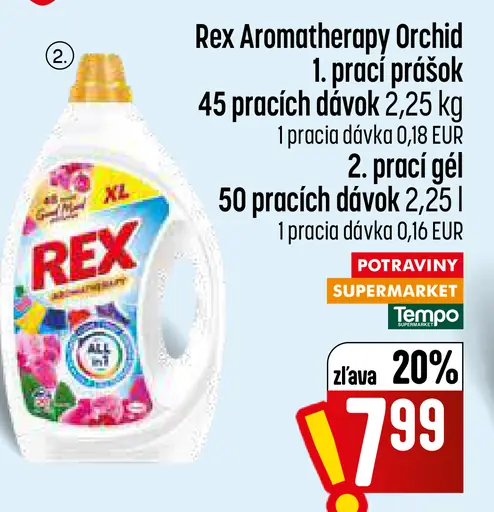 Rex Aromatherapy Orchid prací gél, 50 pracích dávok