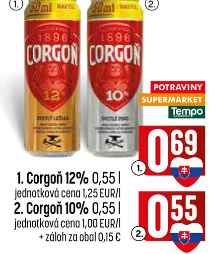 Corgoň pivo 10% plechovka
