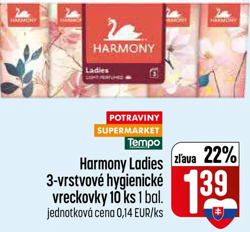 Harmony Ladies' 3-vrstvové hygienické vreckovky