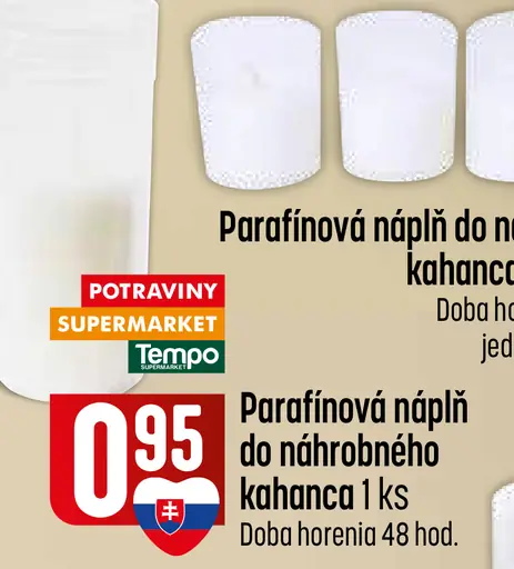 Parafínová náplň do náhrobného kahanca 5 ks