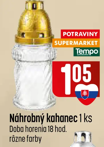Náhrobný kahanec 16 hod.
