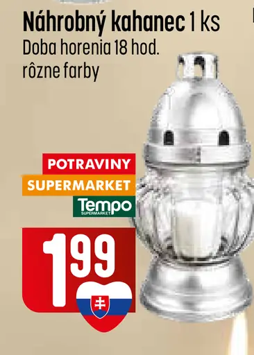 Náhrobný kahanec 18 hod.