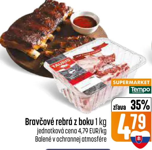 Bravčové rebrá z boku