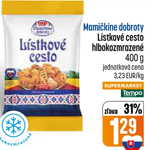 Lístkové cesto hlbokozmrazené