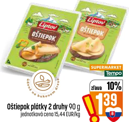 Oštiepok porciované plátky 2 druhy