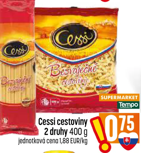 Cessi bezvaječné cestoviny, 2 druhy