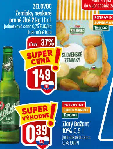 Zelovoc zemiaky žlté neskoré prané