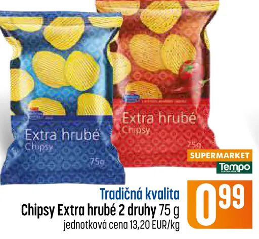 Tradičná kvalita Chipsy Extra hrubé