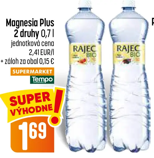 Rajec BIO bez cukru ochutená voda