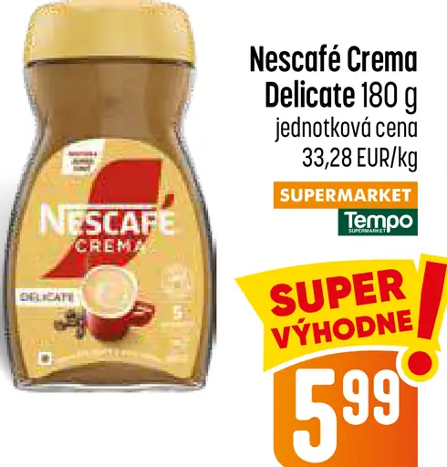 Nescafé Crema Delicate rozpustná káva