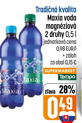 Maxia tradičná minerálna voda magnéziová