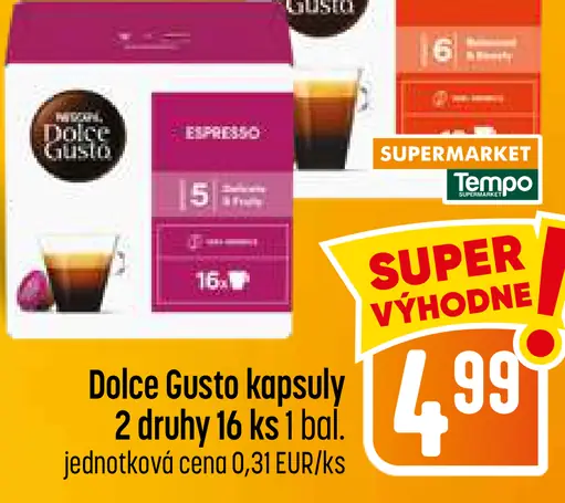 Dolce Gusto kapsuly – Lungo, Espresso