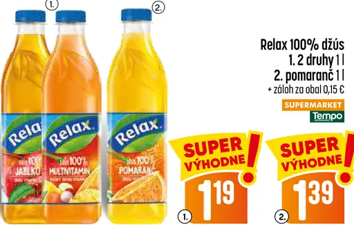Relax 100% pomarančový džús