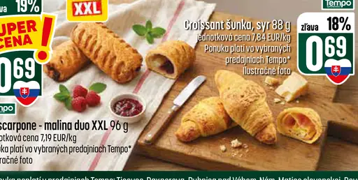 Croissant so šunkou a syrom