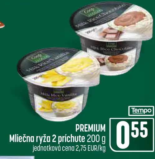Prémiová mliečna ryža, 2 príchute