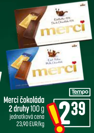 Merci čokoláda rôzne druhy