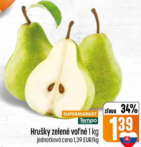Hrušky zelené voľne