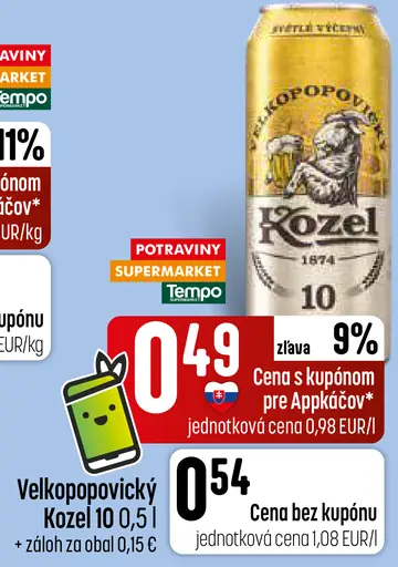 Velkopopovický Kozel 10 plechovka