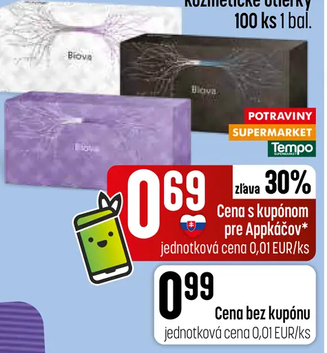 Biova kozmetické 2-vrstvové utierky