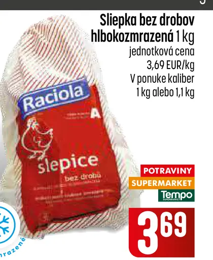 Slepička bez drobov hlbokozmrazená