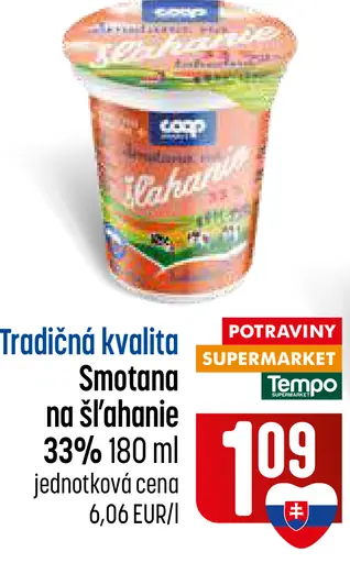 COOP smotana na šľahanie 33 %