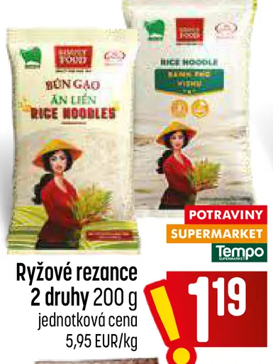Ryžové rezance, 2 druhy