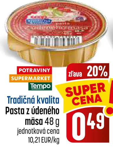 Tradičná kvalita Pasta z údeného mäsa