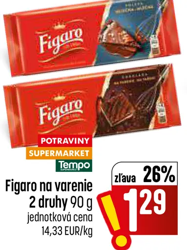 Figaro čokoláda na varenie alebo poleva