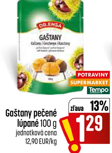 Gaštany pečené lúpané