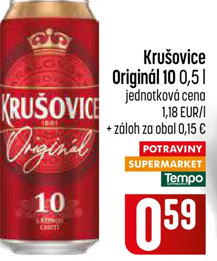 Krušovice Originál 10 plechovka