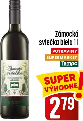 Zámocká biela sviečka