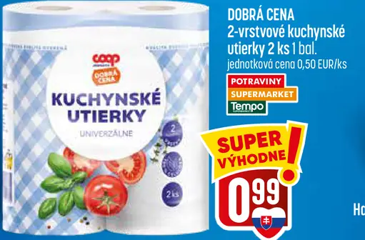 Coop Dobrá cena 2-vrstvové kuchynské utierky