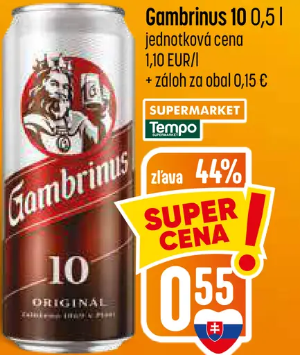 Gambrinus 10 plechovka