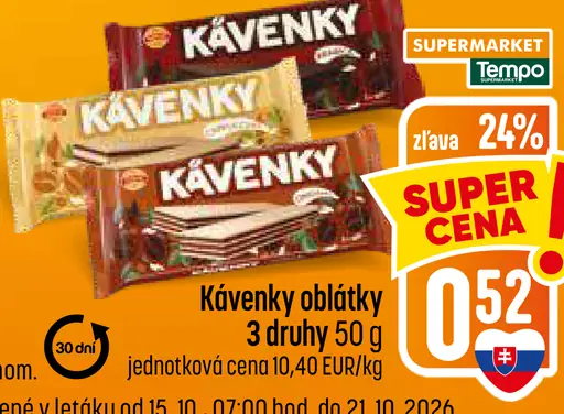 Kávénky oblátky 3 druhy