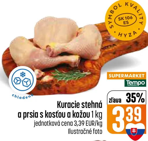 Kuracie stehná + kuracie prsia s kosťou a kožou