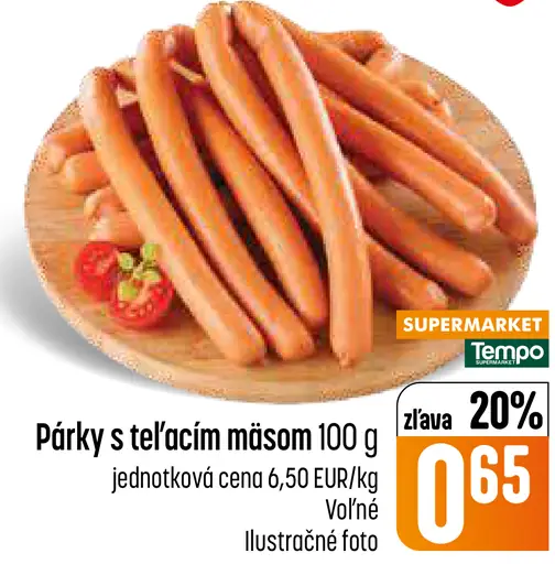 Párky s teľacím mäsom