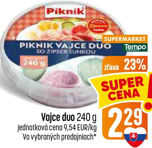 Piknik vajce duo so zápisom šunkou