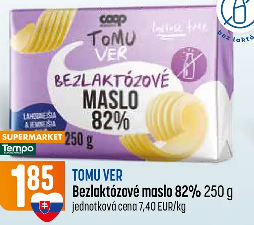 TOMU VER Bezlaktózové maslo 82%