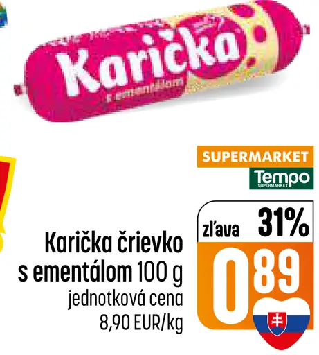 Karička črievko s ementálom