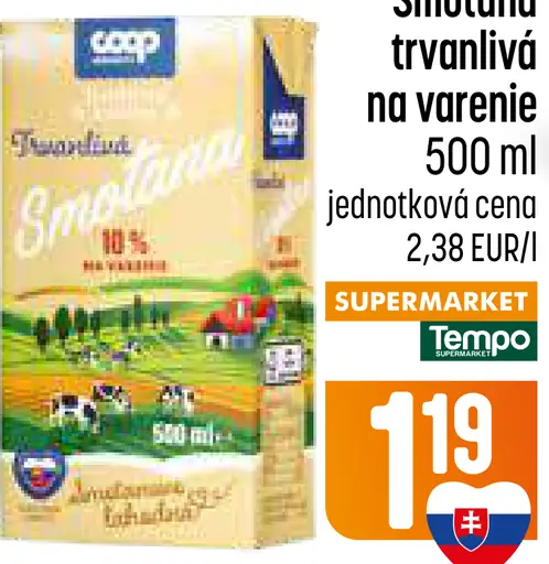 Smotana trvanlivá na varenie