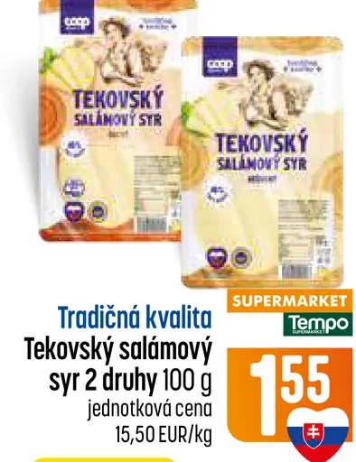 Tekovský salámový syr 2 druhy