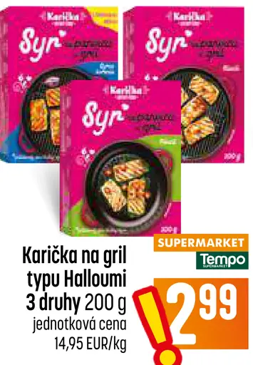 Karička na gril typu Halloumi 3 druhy