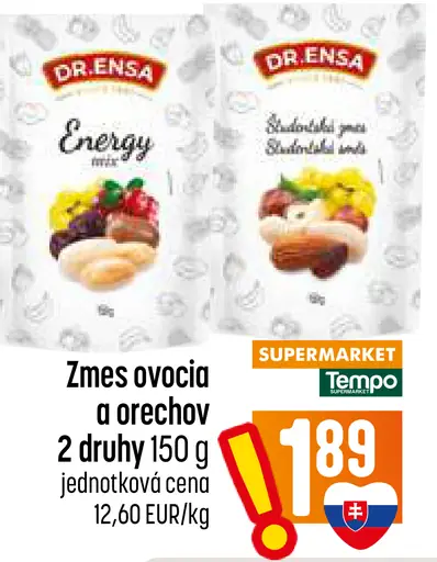 Dr. Ensa zmes ovocia a orechov – 2 druhy